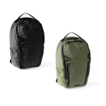 Mochila de poliéster con varios compartimentos y espalda acolchada color verde sexta vista