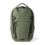 Mochila de poliéster con varios compartimentos y espalda acolchada color verde