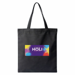 Bolsa de poliéster con asas largas y capacidad de carga de 12L color negro cuarta vista