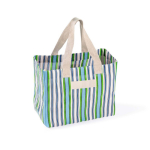 Bolsa de polipropileno de diseño a rayas con acabado mate 200g/m² color verde segunda vista