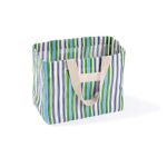 Bolsa de polipropileno de diseño a rayas con acabado mate 200g/m² color verde tercera vista