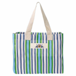 Bolsa de polipropileno de diseño a rayas con acabado mate 200g/m² color verde cuarta vista