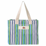 Bolsa de polipropileno de diseño a rayas con acabado mate 200g/m² color verde quinta vista