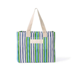 Bolsa de polipropileno de diseño a rayas con acabado mate 200g/m² color verde