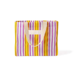 Bolsa de polipropileno de diseño a rayas con acabado mate 200g/m² color rosa primera vista