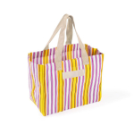 Bolsa de polipropileno de diseño a rayas con acabado mate 200g/m² color rosa segunda vista