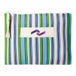 Neceser personalizable de polipropileno con diseño a rayas 200g/m² color verde segunda vista