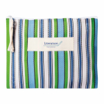 Neceser personalizable de polipropileno con diseño a rayas 200g/m² color verde tercera vista