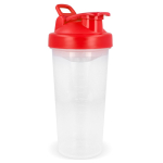 Shaker de plástico antigoteo con inserto de mezcla 700ml color rojo