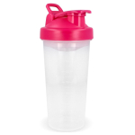 Shaker de plástico antigoteo con inserto de mezcla 700ml color rosa