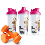 Shaker de plástico antigoteo con inserto de mezcla 700ml color rosa novena vista