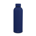 Botella térmica de acero inox reciclado con cierre antigoteo 500ml color azul oscuro