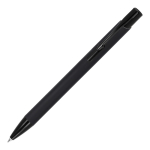 Bolígrafo de aluminio reciclado con clip negro y tinta azul color negro