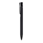 Bolígrafo de aluminio reciclado con clip negro y tinta azul color negro tercera vista