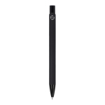Bolígrafo de aluminio reciclado con clip negro y tinta azul color negro cuarta vista