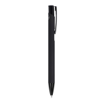 Bolígrafo de aluminio reciclado con clip negro y tinta azul color negro quinta vista
