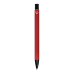 Bolígrafo de aluminio reciclado con clip negro y tinta azul color rojo cuarta vista