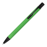 Bolígrafo de aluminio reciclado con clip negro y tinta azul color verde
