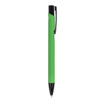 Bolígrafo de aluminio reciclado con clip negro y tinta azul color verde quinta vista