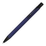 Bolígrafo de aluminio reciclado con clip negro y tinta azul color azul oscuro