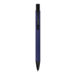 Bolígrafo de aluminio reciclado con clip negro y tinta azul color azul oscuro segunda vista