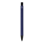 Bolígrafo de aluminio reciclado con clip negro y tinta azul color azul oscuro cuarta vista