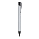 Bolígrafo de aluminio reciclado con clip negro y tinta azul color negro/gris quinta vista