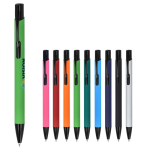 Bolígrafo de aluminio reciclado con clip negro y tinta azul