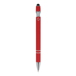 Bolígrafo de aluminio reciclado con clip robusto y tinta azul color rojo cuarta vista