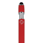 Bolígrafo de aluminio reciclado con clip robusto y tinta azul color rojo sexta vista
