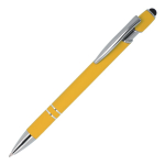 Bolígrafo de aluminio reciclado con clip robusto y tinta azul color amarillo