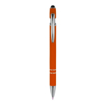 Bolígrafo de aluminio reciclado con clip robusto y tinta azul color naranja segunda vista