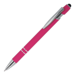 Bolígrafo de aluminio reciclado con clip robusto y tinta azul color rosa