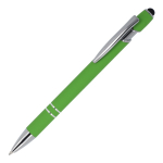Bolígrafo de aluminio reciclado con clip robusto y tinta azul color verde lima