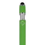 Bolígrafo de aluminio reciclado con clip robusto y tinta azul color verde lima sexta vista