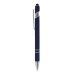 Bolígrafo de aluminio reciclado con clip robusto y tinta azul color azul oscuro tercera vista