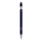 Bolígrafo de aluminio reciclado con clip robusto y tinta azul color azul oscuro cuarta vista