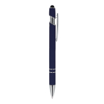 Bolígrafo de aluminio reciclado con clip robusto y tinta azul color azul oscuro quinta vista