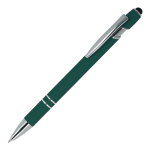 Bolígrafo de aluminio reciclado con clip robusto y tinta azul color verde oscuro