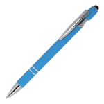 Bolígrafo de aluminio reciclado con clip robusto y tinta azul color azul claro