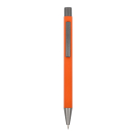 Bolígrafo de aluminio reciclado con tacto suave y tinta azul color naranja segunda vista