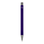 Bolígrafo de aluminio reciclado con tacto suave y tinta azul color violeta cuarta vista
