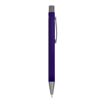 Bolígrafo de aluminio reciclado con tacto suave y tinta azul color violeta quinta vista