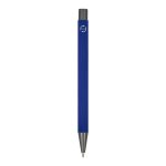 Bolígrafo de aluminio reciclado con tacto suave y tinta azul color azul oscuro cuarta vista