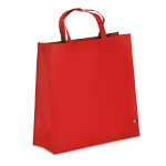Bolsa de transporte de RPET con fuelle y asas cortas 75g/m² color rojo