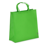Bolsa de transporte de RPET con fuelle y asas cortas 75g/m² color verde lima