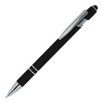 Bolígrafo de aluminio reciclado con clip robusto y tinta negra color negro