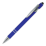 Bolígrafo de aluminio reciclado con clip robusto y tinta negra color azul
