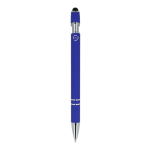Bolígrafo de aluminio reciclado con clip robusto y tinta negra color azul cuarta vista