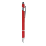 Bolígrafo de aluminio reciclado con clip robusto y tinta negra color rojo quinta vista